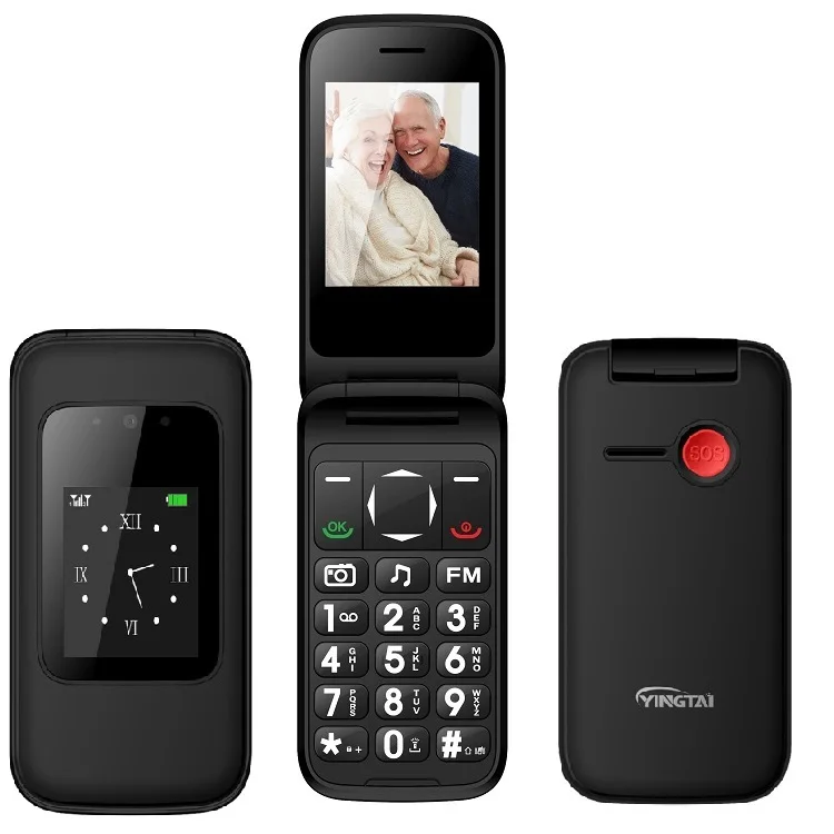 Wholesale Latest 4g Flip Push Button Cell Phones Seniors Phone Itel with Dual Display Big Button Flip Cell Phone
