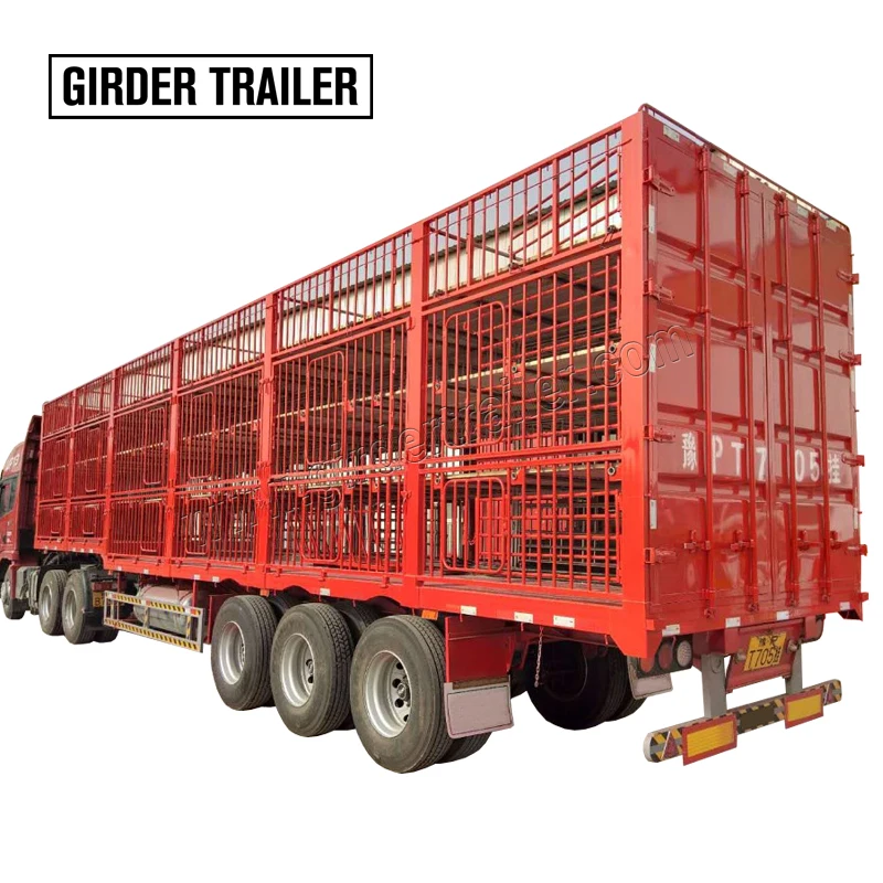 Used or new 53 ft 3 axles steel gooseneck stock animal slat side cattle pots goat transport livestock trailer truck for sale