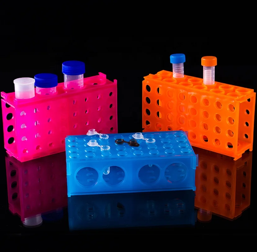 Laboratory supplies plastic chemically resistant centrifuge tube box with removable lid and writing area