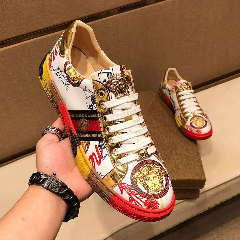 
Мужская повседневная обувь, прогулочные ботинки на плоской подошве, модная обувь на шнуровке с высоким верхом, большие размеры 