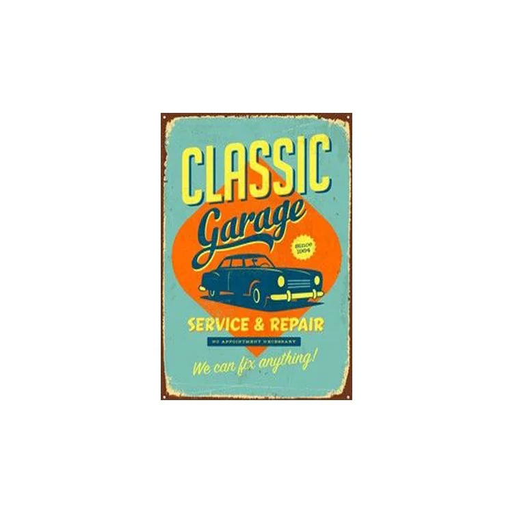 New Arrival Car Mechanic Advertising Garage Plaque Vintage Metal Posters Tin Sign Wholesale For Bar Garage Wall Decor
