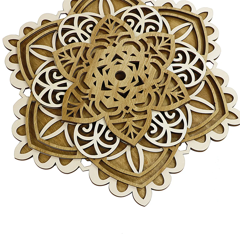 Mandala Wood Home Decor Boho Ethnic Housewarming Wall Hanging Moroccan Indian Wall Art