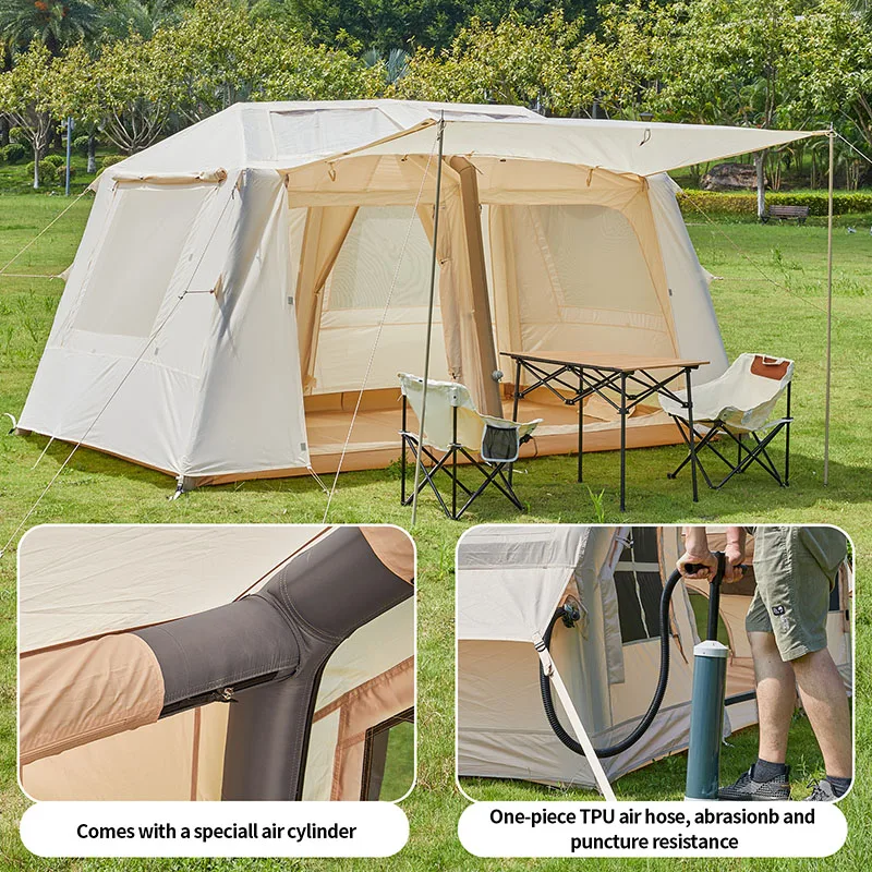 Factory cheap tente gonflable camping air tent with 2 room big room inflatable tent