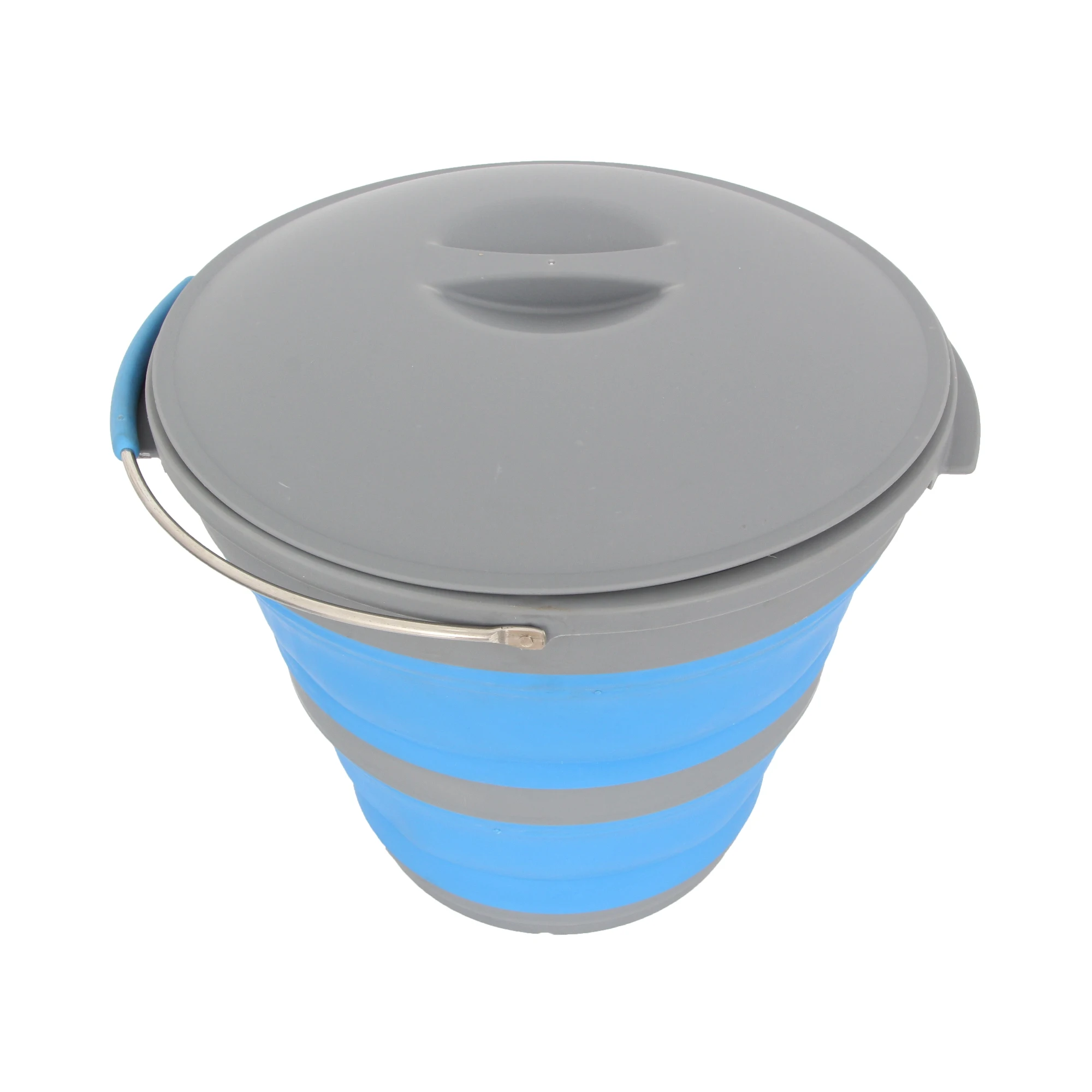 New Portable Round Collapsible Bucket Outdoor Fishing Camping Silicone Buckets 10L Water Folding Bucket with Lid