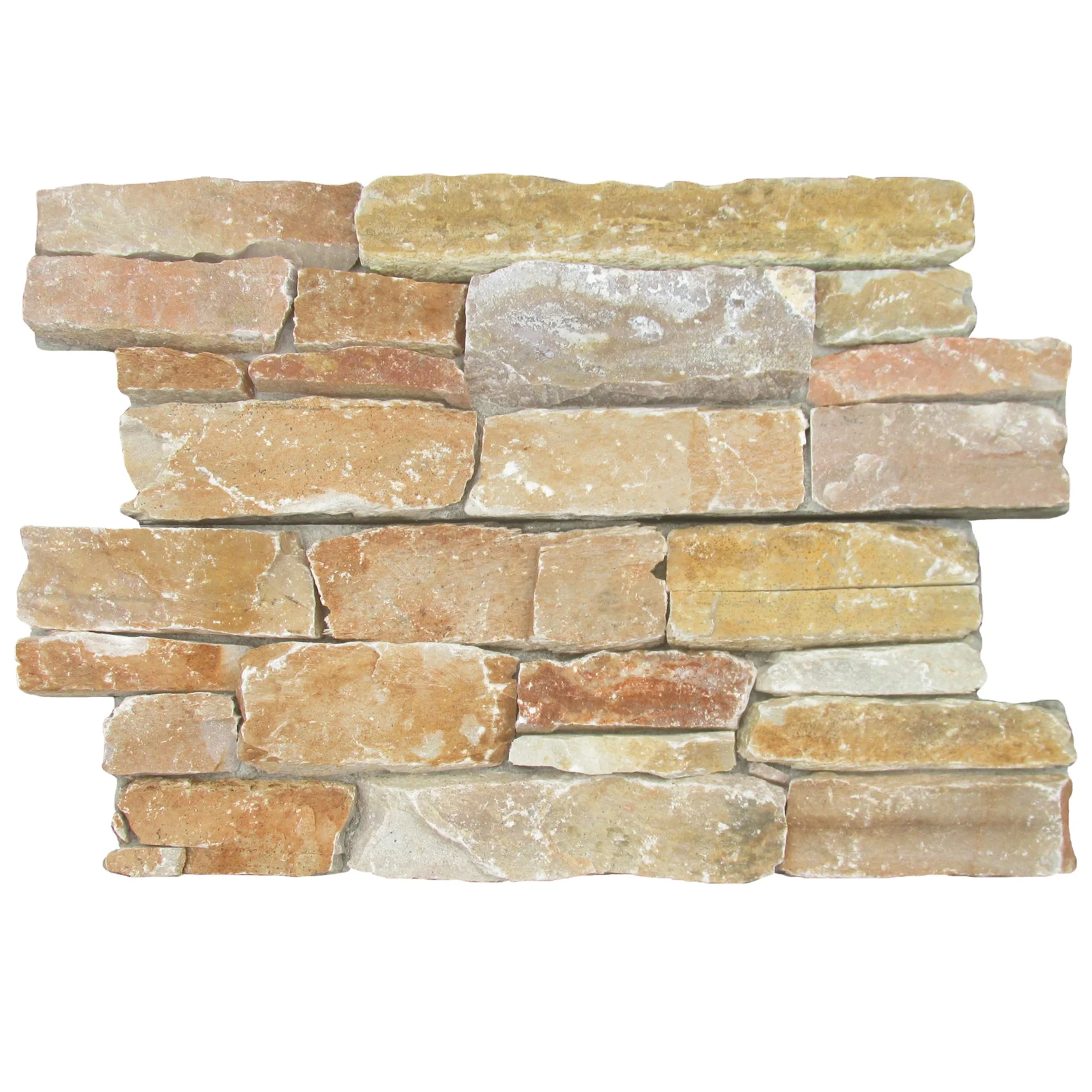 Cement Exterior Wall Stone Panel Golden Honey Slate Ledge Stone