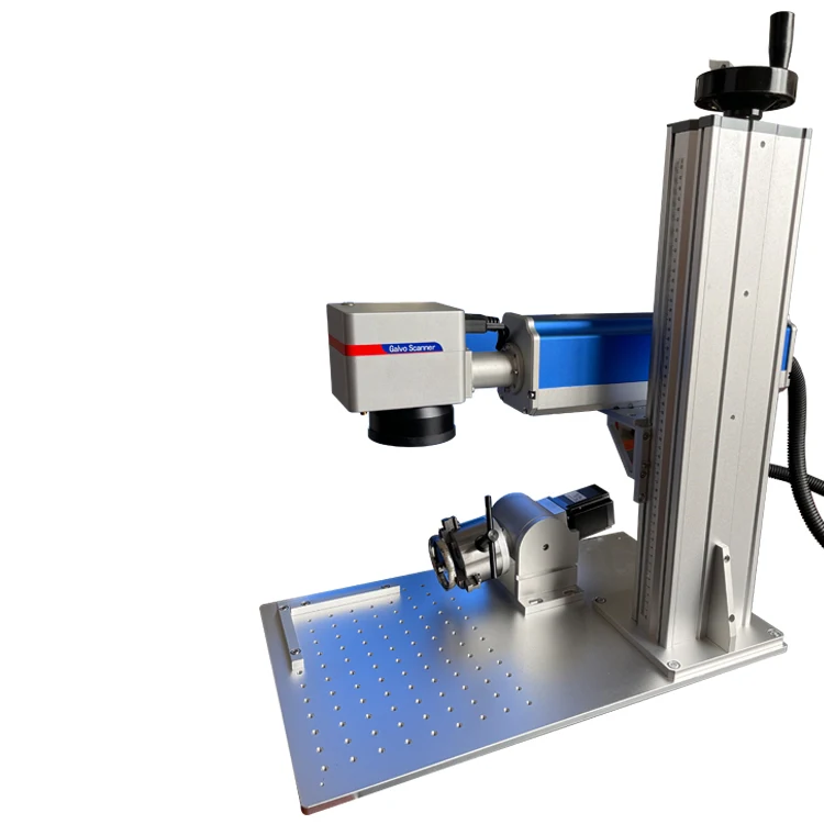 20W 30W 50W 100W Fibre Laser Marking Machine Raycus Optical Fiber Laser Marking Machine With Rotary