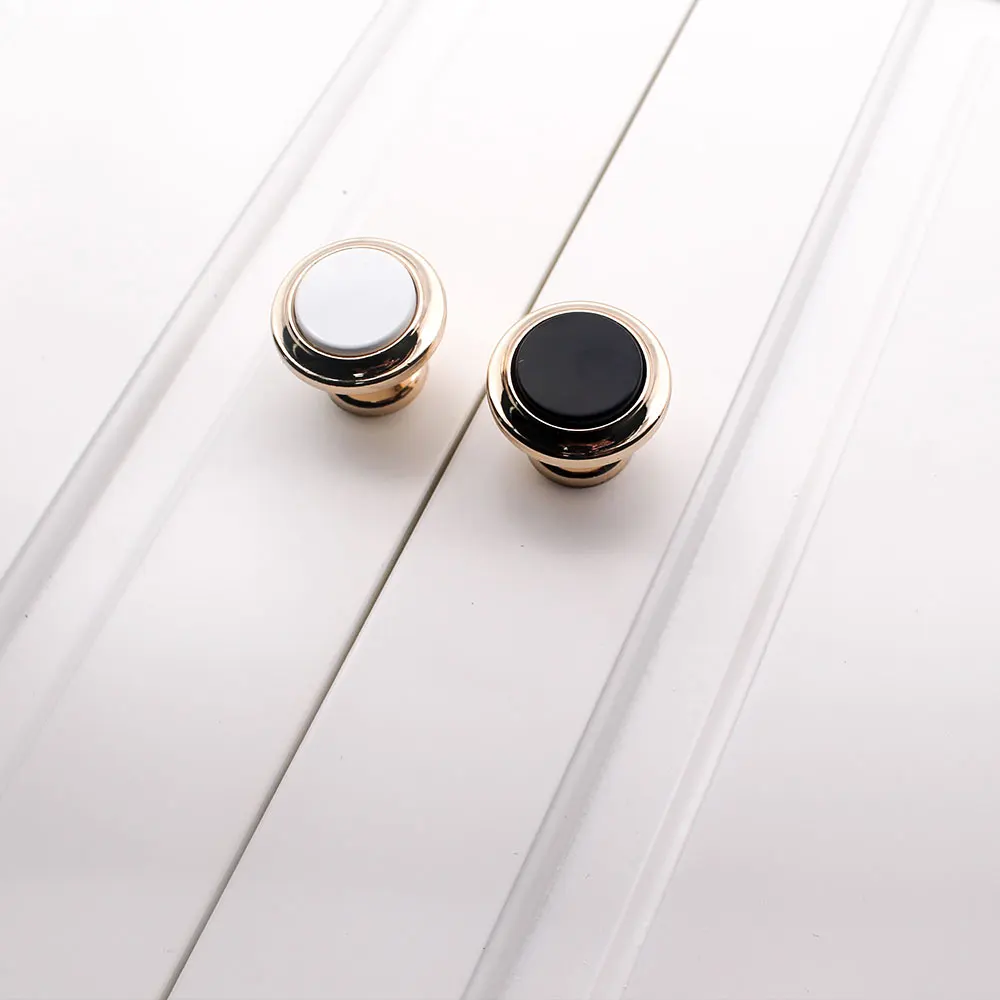 AIMINO OEM Modern Luxury Accessories Home Bar Cabinet  128Mm Zinc Alloy Furniture Drawer Black Gold Kitchen Knobs Handle