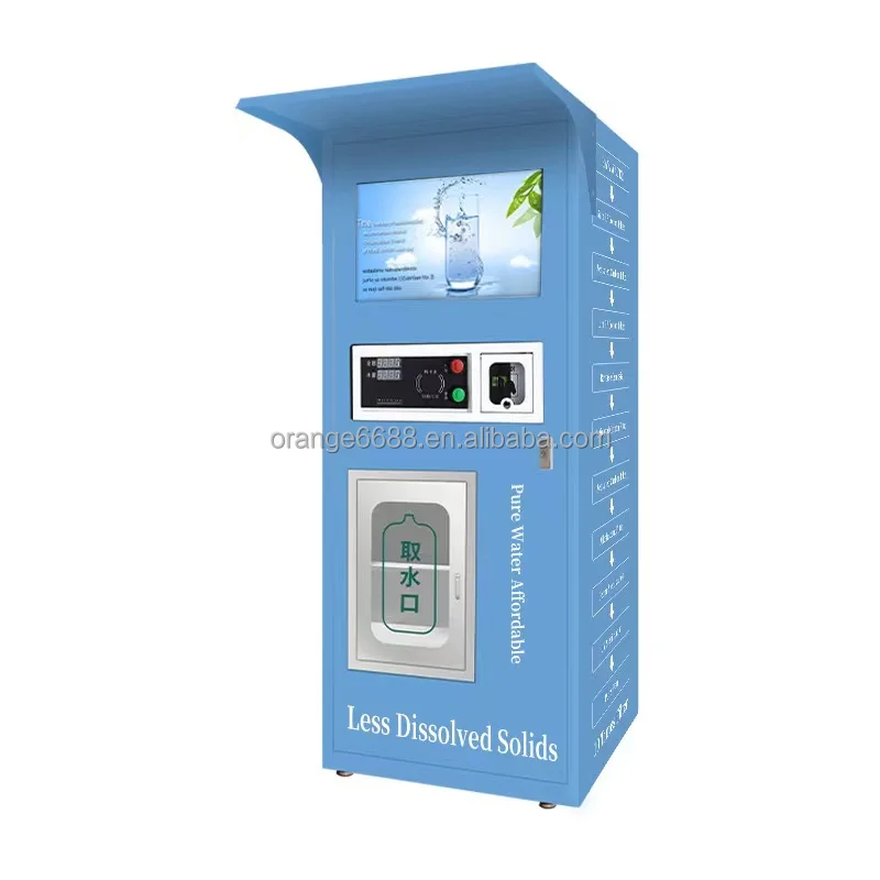 800GPD Double Doors Alkaline Water Bottle Coin Vending Water Machine For Sale Drinking Water