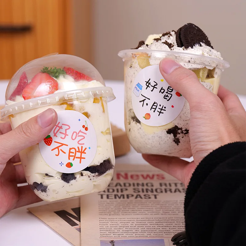 U-shaped Disposable Transparent Cup With Lid 260ml 360ml 500ml pp Material For Tea Milk Wine Tequila Soda Cake Drink