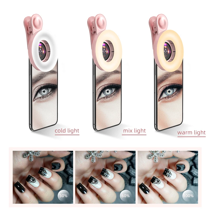 Upgraded LED Macro Lens Fill Light for Nail salons Mobile Phone Eyelash Extension Tattoo