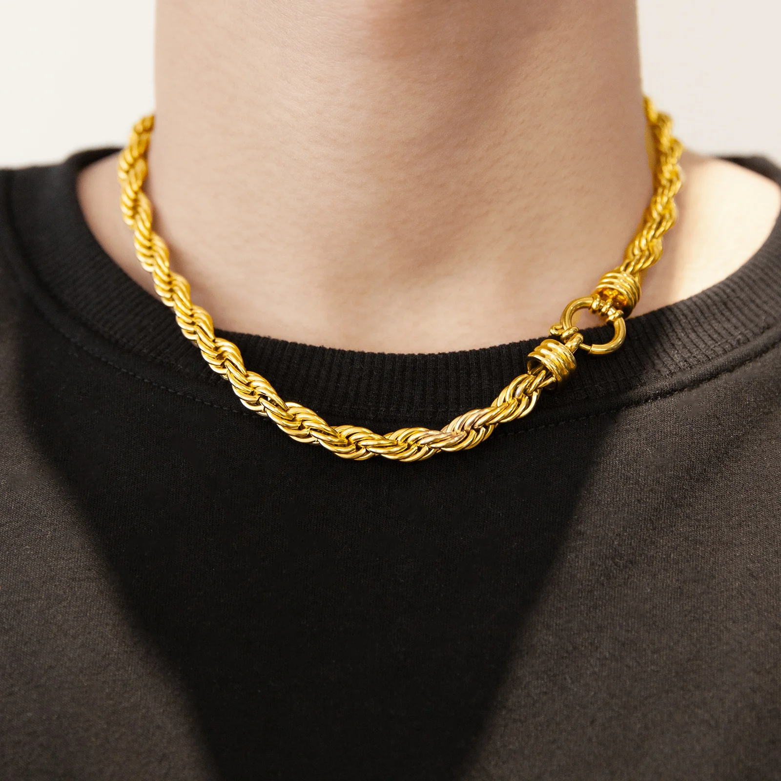 Fashion all-match classic rope chain stainless steel twist chain clavicle lightweight necklace