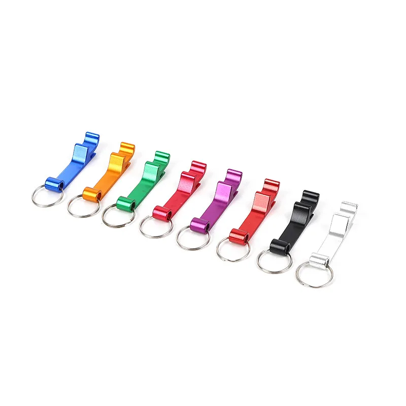 HECION Customized Logo Giveaway Gift Promotion Aluminum Alloy Bottle Opener 4 in 1 Metal Key Chain Opener Beer Can Tab Opener