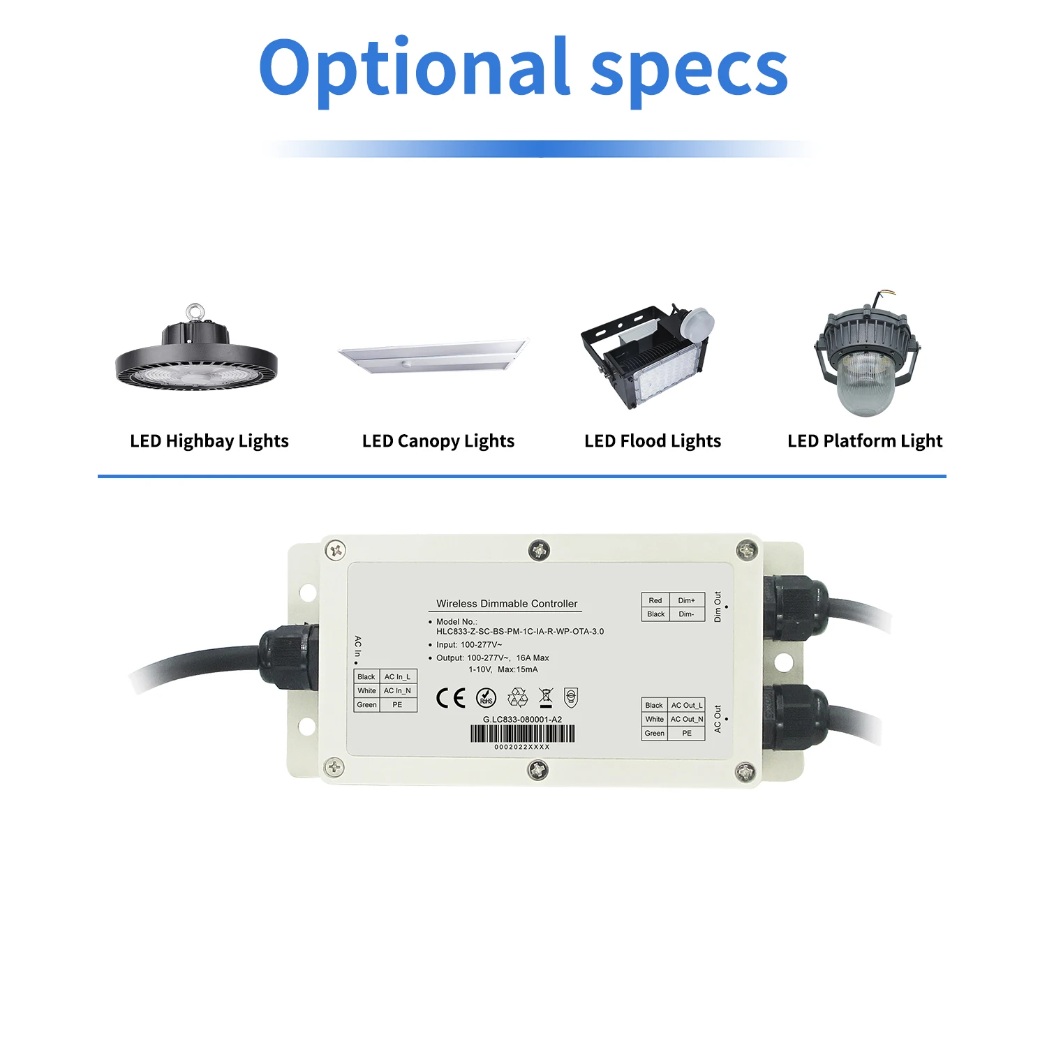 Диапазон управления ZigBee 30 м/100 м 1-канальный регулятор затемнения работает с 1-10 В/0-10 В светодиодный Диммируемый драйвер