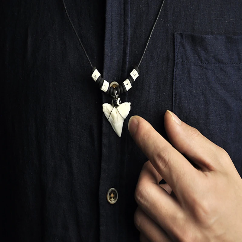 Natural Real Shark Tooth Wholesale White Necklace Shark Tooth