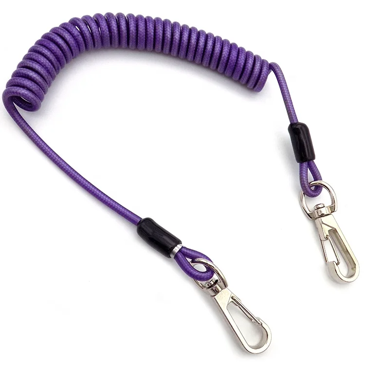 Safety Clip Lanyard Vinyl Coating Scaffold Tool Lanyards Coil Swivel for Aloft