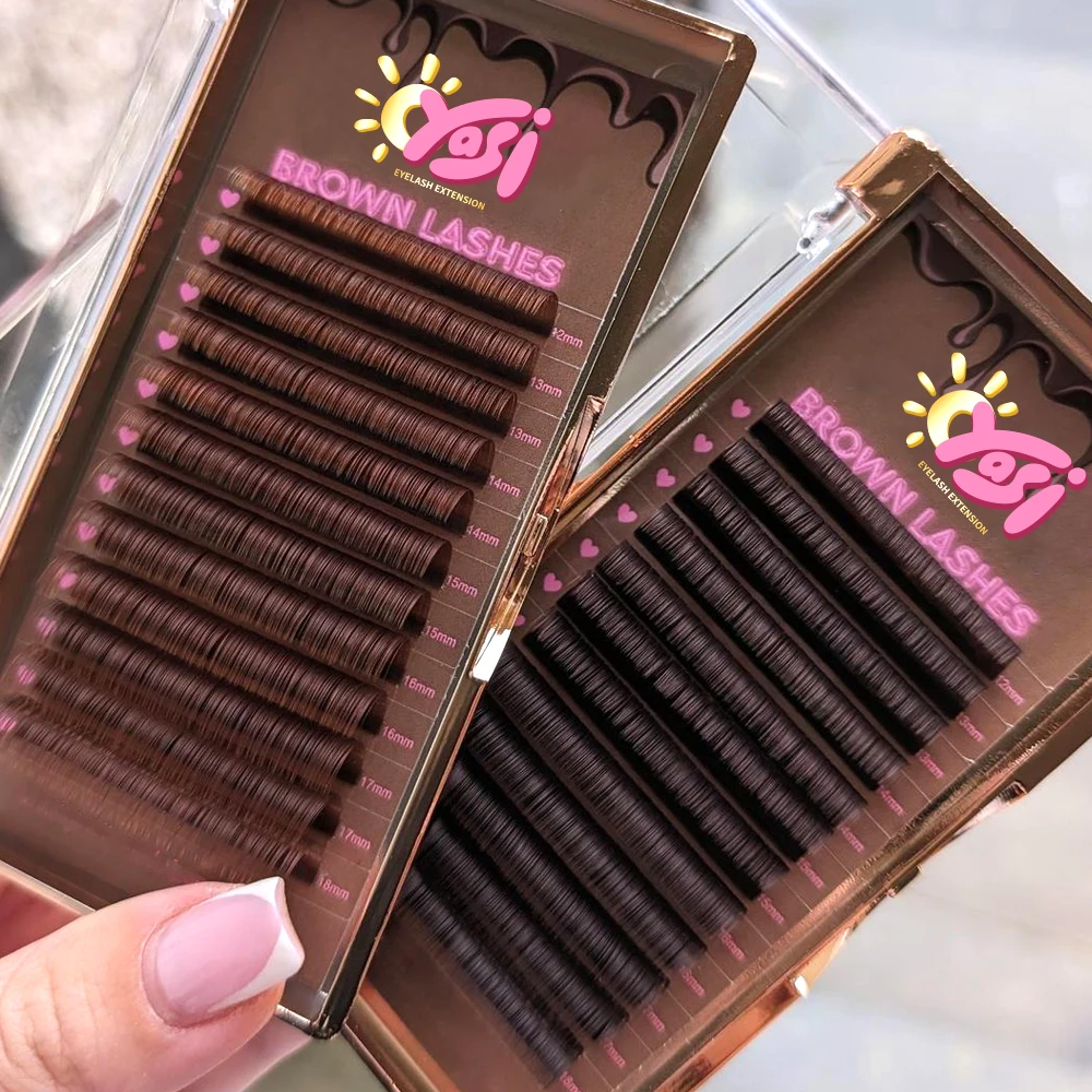 Dark Chocolate Eyelash Extension Honey Classic Brown Professional Eyelash Extensions Caramel 0.03 Lash Extension Trays