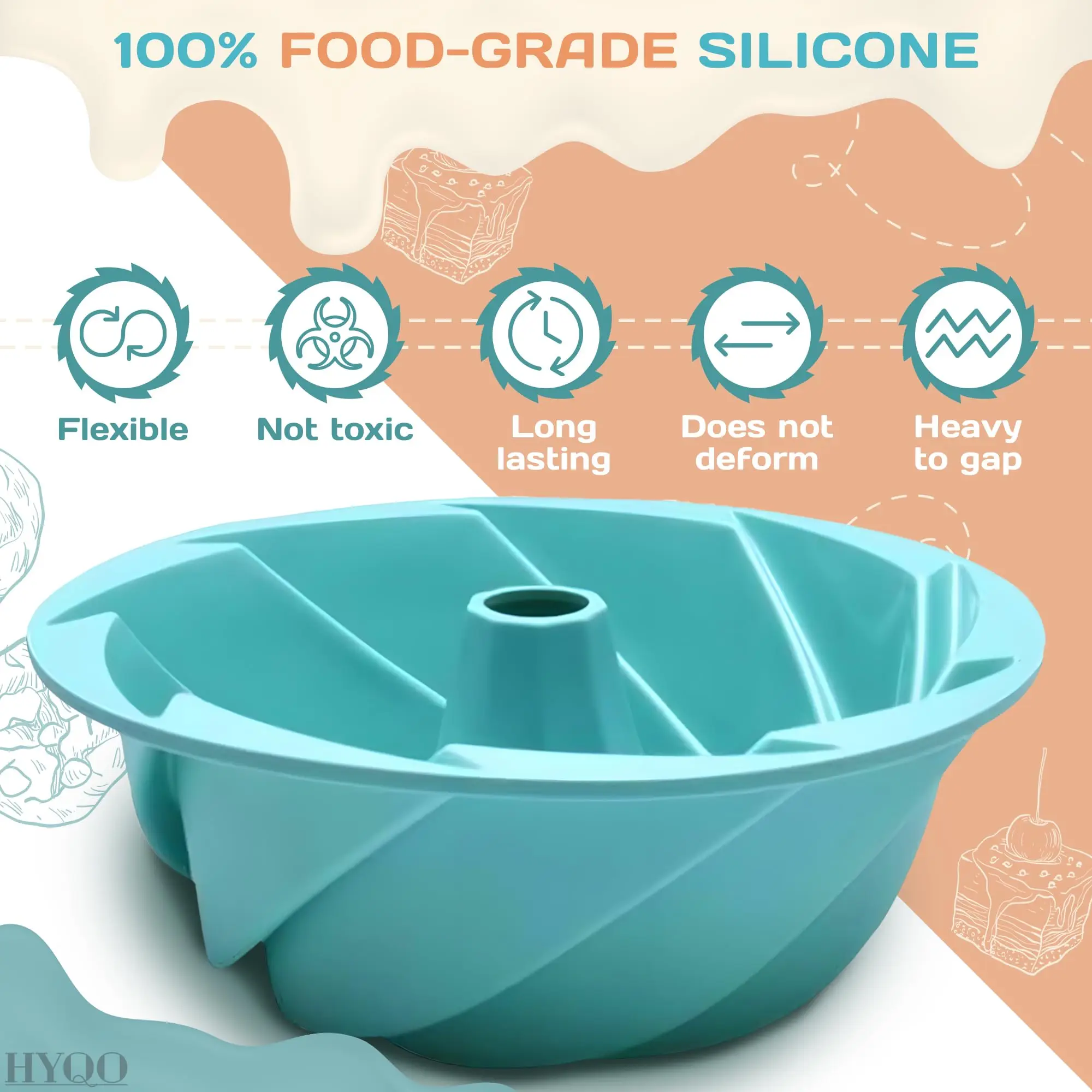 Design Decorating Silicone Bundt 3D Cake Baking Mini Round Molds Cups Tools Set For Baking Cake Decor