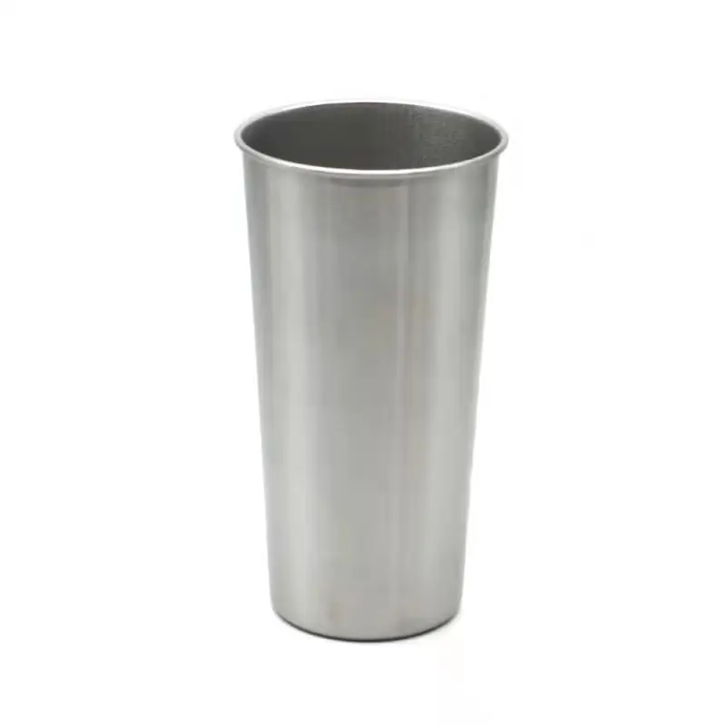 Hot Sale Manufacture Custom Logo 16oz Stackable Single Wall 304 Stainless Steel Pint cup Bar tumbler beer cup