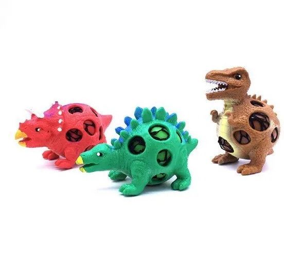 Funny Dinosaur Grape Animal Shape Squishy Ball Vent Anti Stress Rubber Mesh Squeeze Sensory Toy Ball