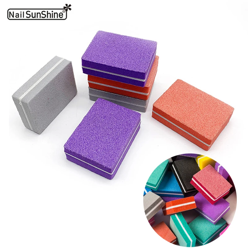 
Nail SunShine 100/180 UV Gel Polish Remover Manicure Tools 2 side Mini Sponge Nail Buffer Sanding Blocks 