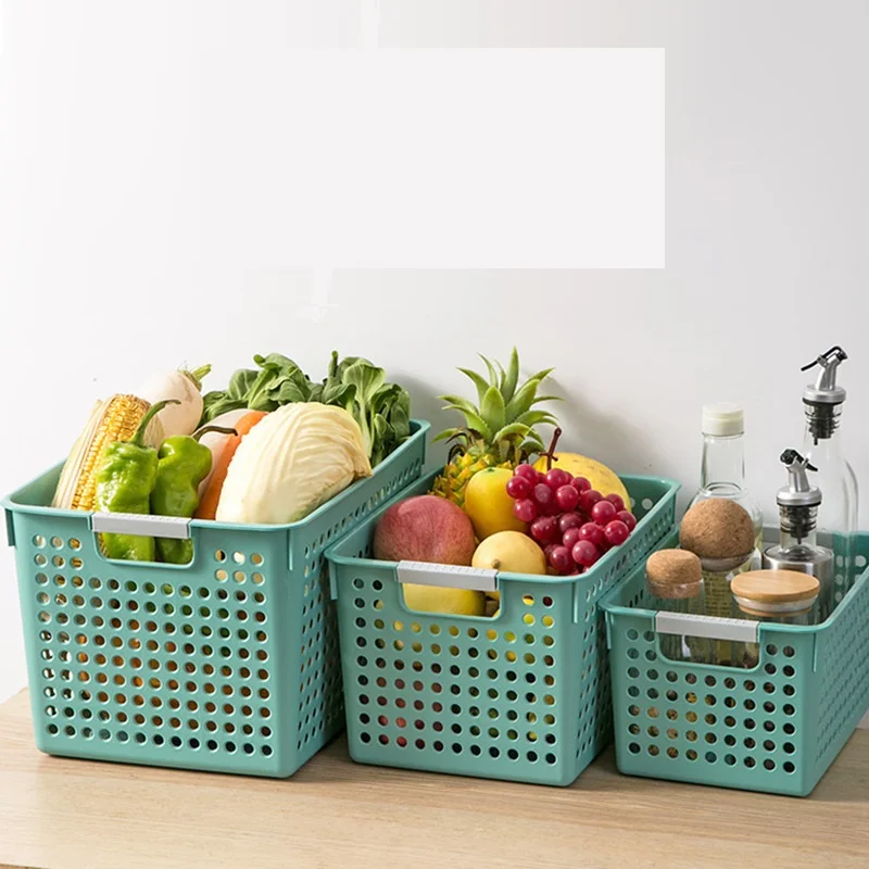 Multifunction High Capacity Organizer Storage Bathroom Ware Cloth Cosmetics Fresh Fruit Vegetable Bins Pp Storage Basket