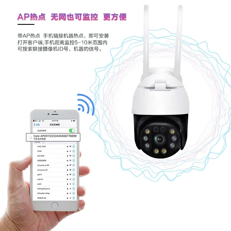  Hoqun OEM 1296p Wifi камера видеонаблюдения наружная купольная беспроводная IP-камера с ночной