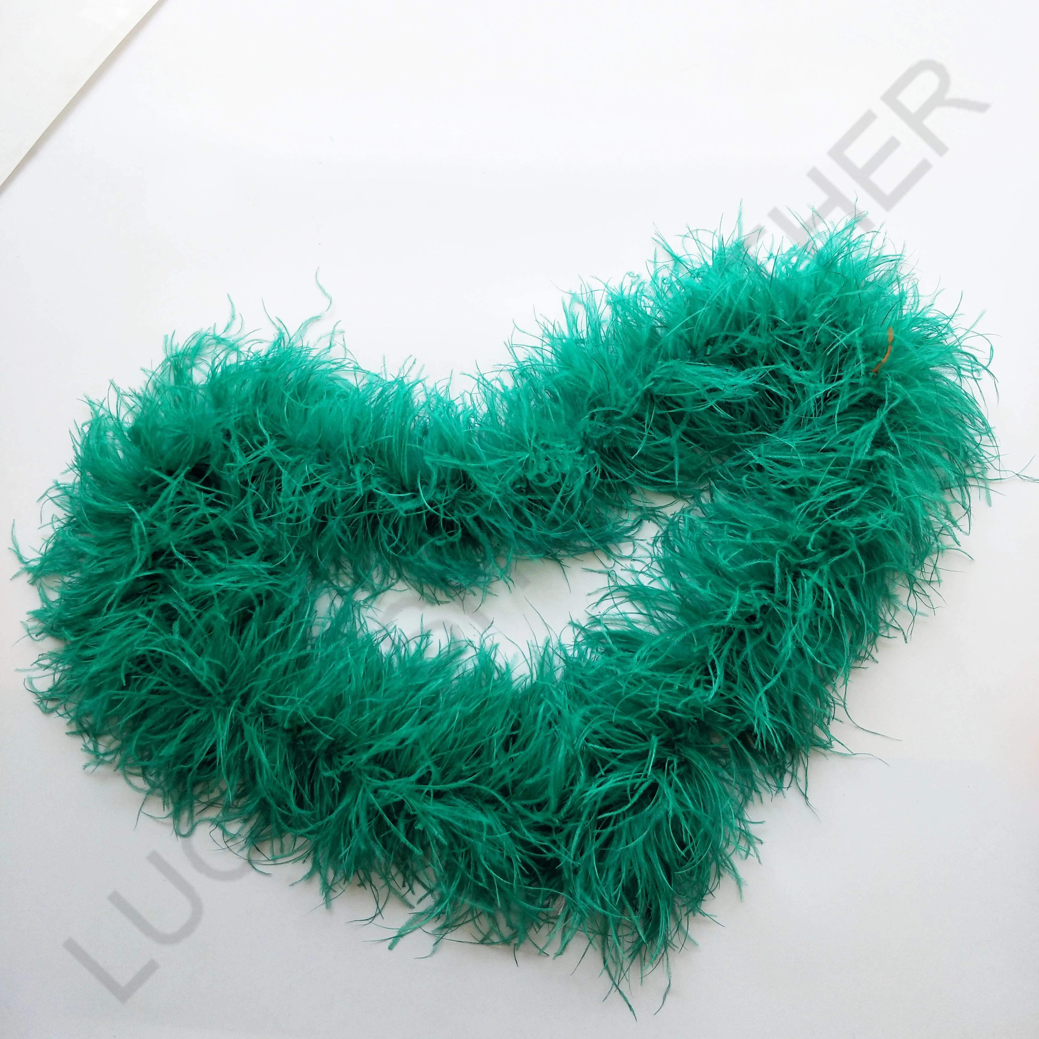 Cheap sale Colorful curly natural dyed 6 ply Ostrich feather boa for carnival party festival wedding dresses crafts decoration