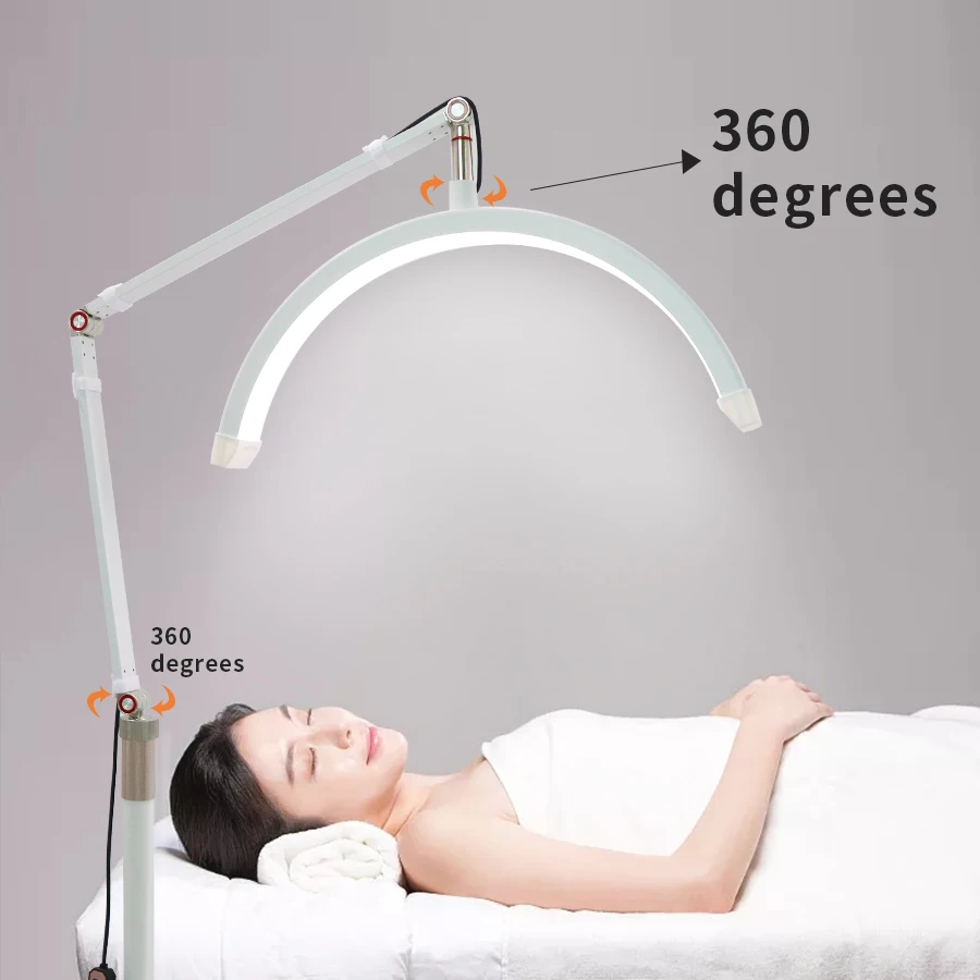 16-inch Beauty Light 20W Floor Clamp Half Moon Light Dual-purpose Aluminum Alloy LED Black Modern ABS Nordic Design Lamp 192 Pcs