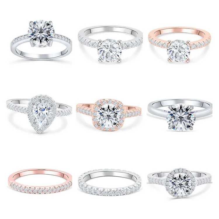  Anillos de compromiso плата 925 joyeria с украшением в виде кристаллов обручальное кольцо Стерлинговое Серебро Циркон