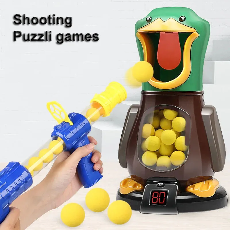 Duck Toys Shooting Games with Soft Foam Balls,Target Practice Toys with LCD Score RecordMultiplayer Interactive Games Toys