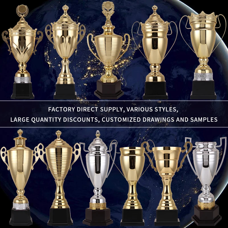 Juvale Large Gold Trophy Cup for Sports Tournaments Award Competitions metal trophy