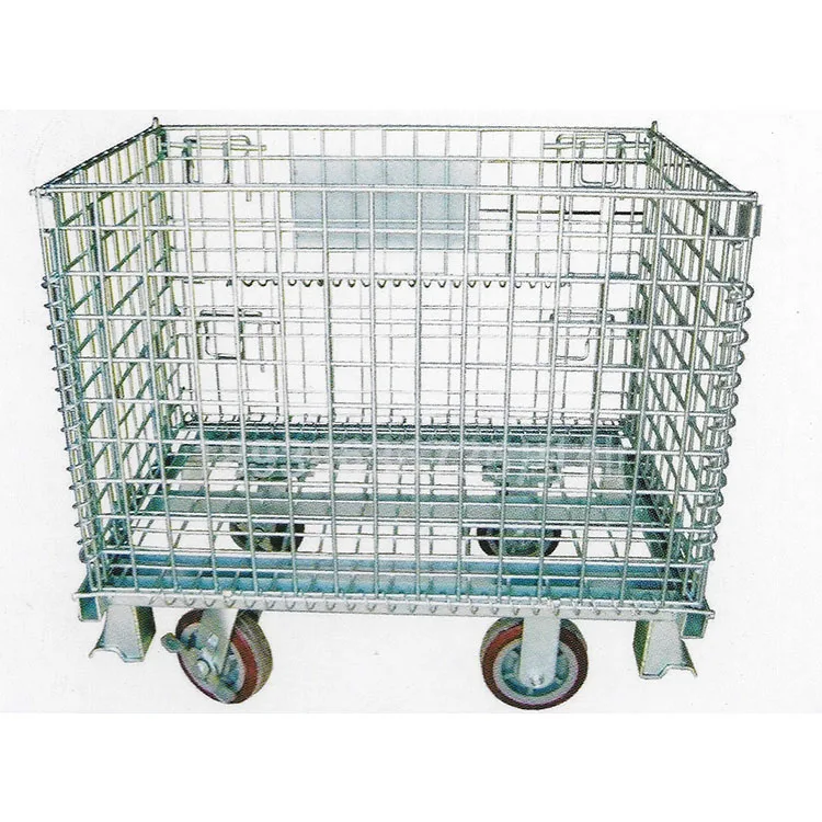 Factory use logistics transfer basket metal foldable storage cage