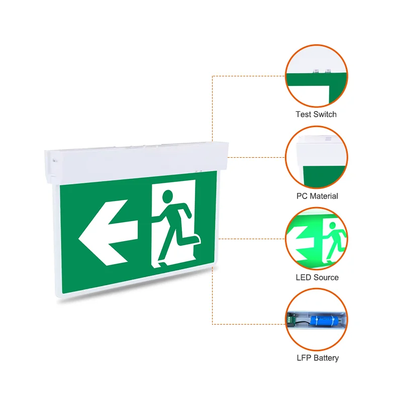 LiFePO4 battery rechargeable 3.2V 1500mAh fluorescent board emergency light plastic exit sign