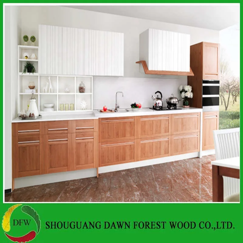Good Quality Melamine Kitchens PET Kitchen Cabinets for Home Furniture