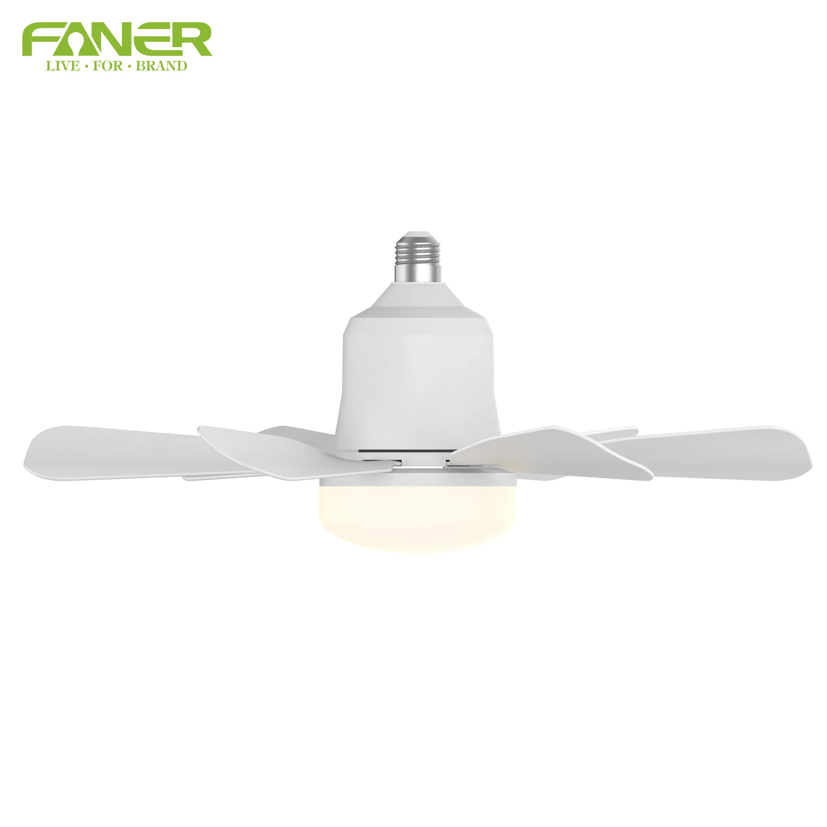 ETL Socket Fan Light Dimmable Flower E26 E27 Bulb 6 Blades Screw On Plug Socket Fan E27 Ceiling Fan
