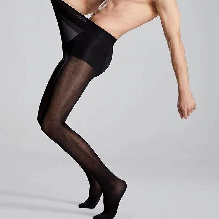 2023 wholesale Custom  japanese shiny 100% silk sexy mens 40D tights pantyhose