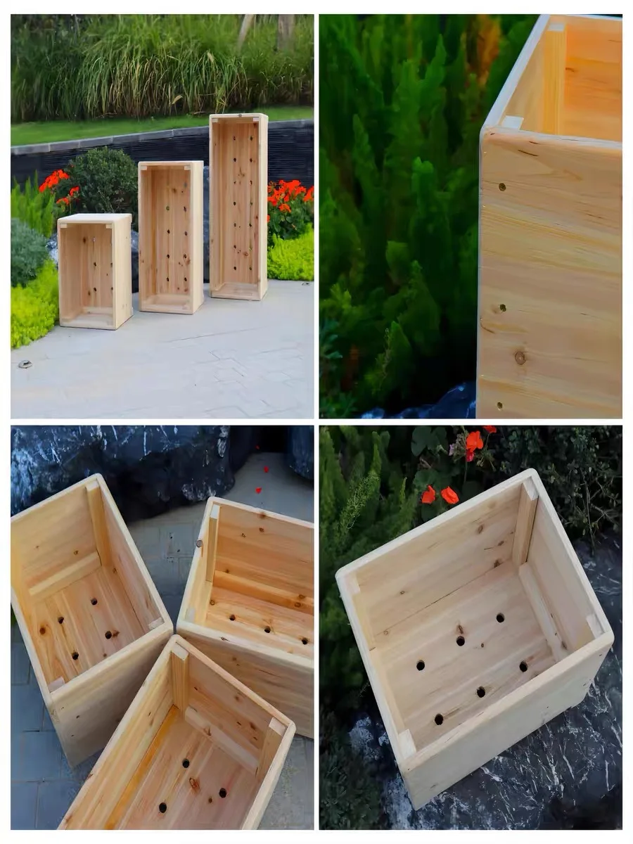 Garden Supplies Wood Planter Box for Vegetables  Flowers Elevated Wood Raised  planter boxes for  Environmental Protection LED