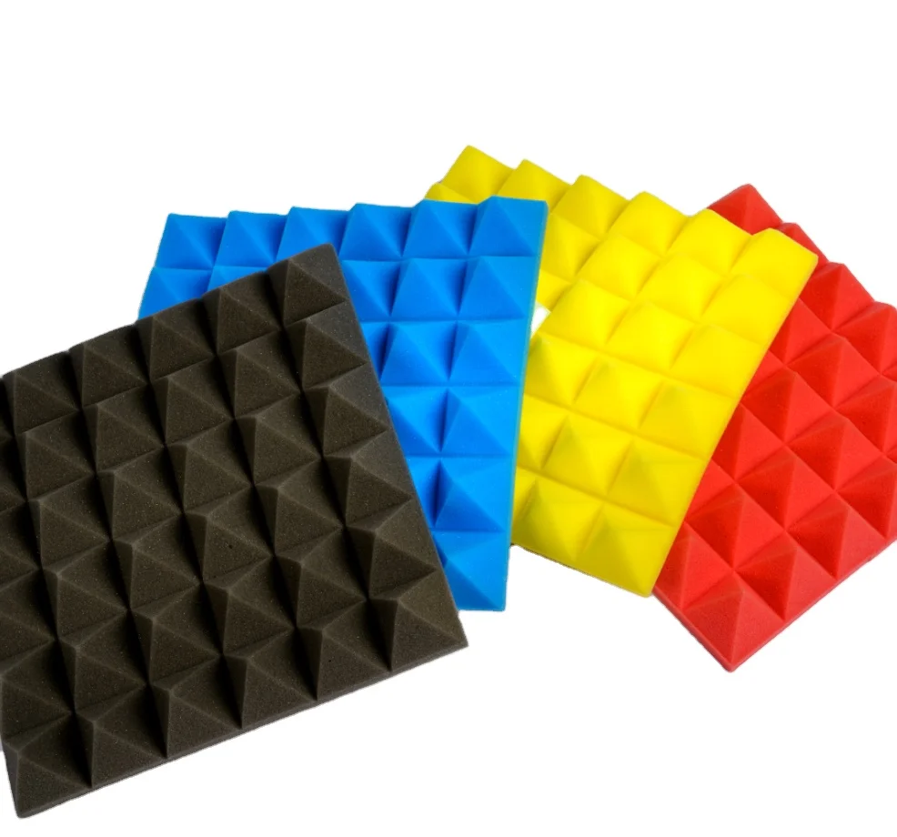 Pyramid Shape Foam Sound absorbing Different Color Sheet for