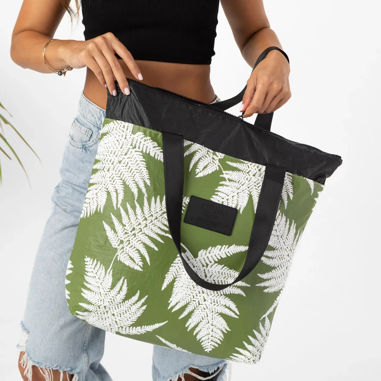 Large Custom Washable Eco Friendly Tear Resistant Shopping Beach Handbag Fashion Zipper Dupont Tyvek Paper Tote Bag