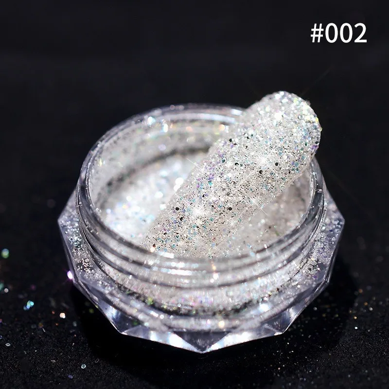 Reflective Glitter Powder for Nail Art Shinning Crystal Diamonds Sequins Chrome Pigment Dust Manicures Decoration