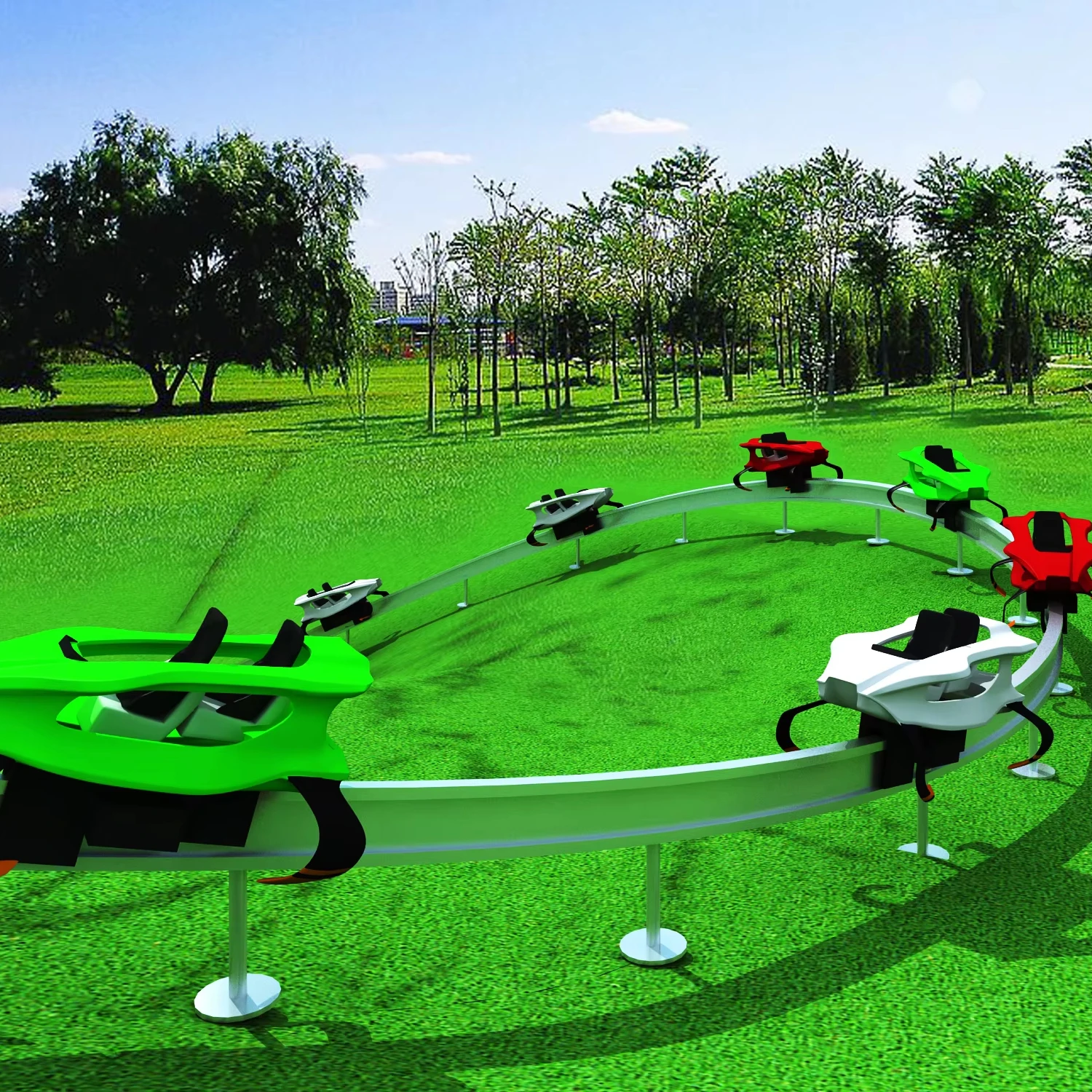 Электропоезд, Монорельсовая шестерня, пересечение джунглей