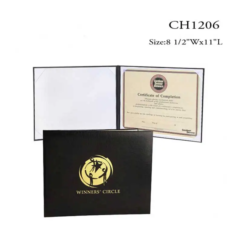 Wholesale Custom PU portfolio Leather Folder A5 A4 Graduation Diploma Degree Certificate Cover  certificate scroll holder