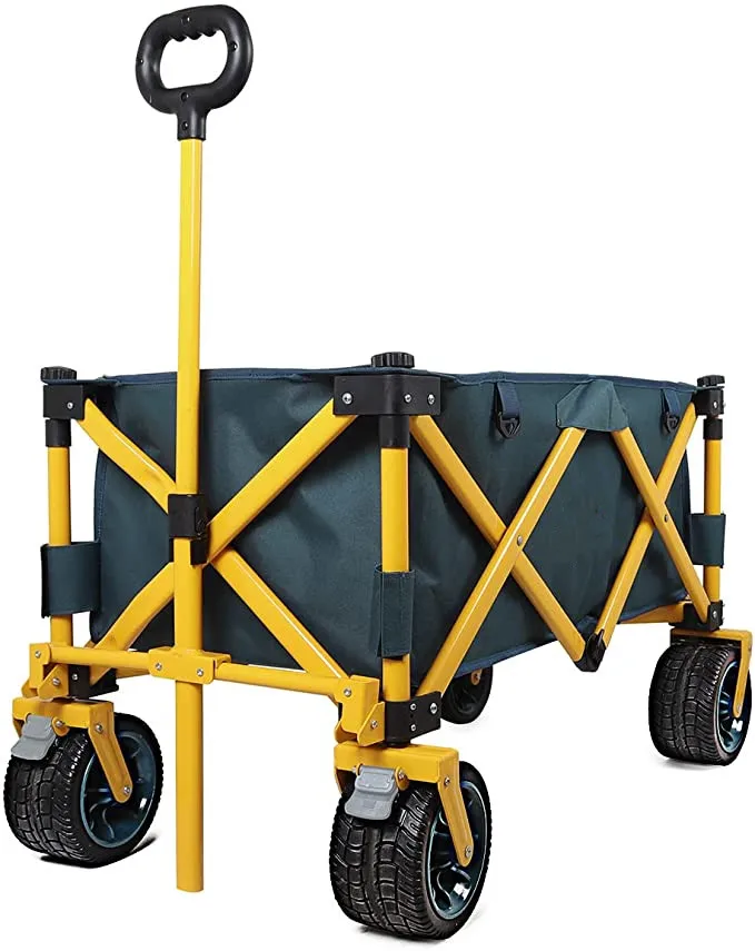 Collapsible Wagon Cart Utility Folding wagon Heavy Duty hand cart  for Outdoor Camping Beach Garden