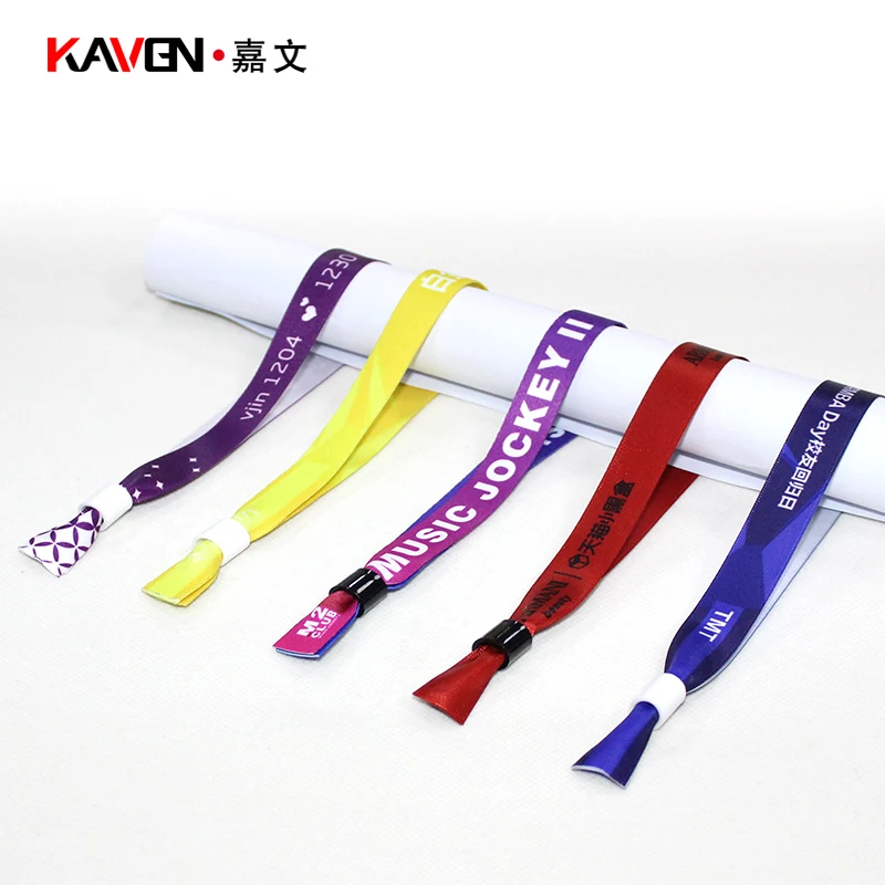 High Quality Woven Cloth Wrist Bands Event Conference Admission Ticket Disposable Woven Wristband