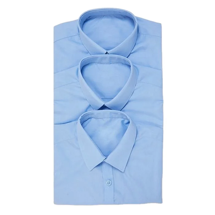 New British Primary School Uniform Models High Quality on Sale School Uniform Light Blue Shirt for Kid School Uniform
