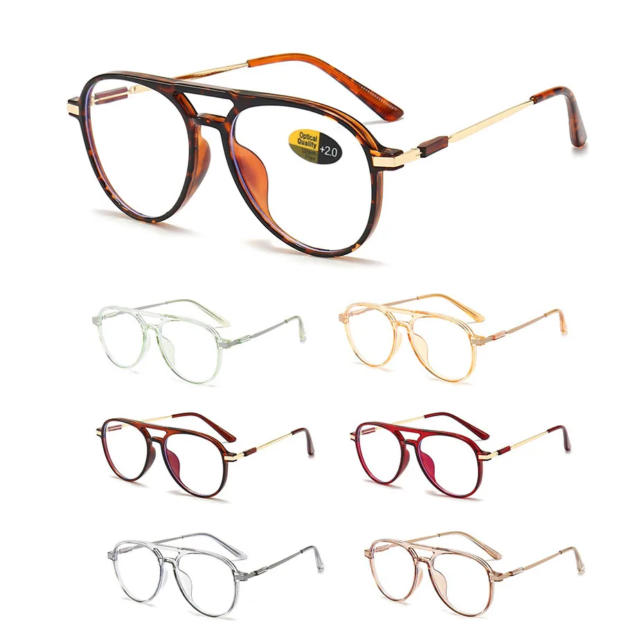 Fashion Reading Glasses Blue High Quality Wholesale Cheap Retro Light Blocking Men Women PC White AC SR Transparent Glasses