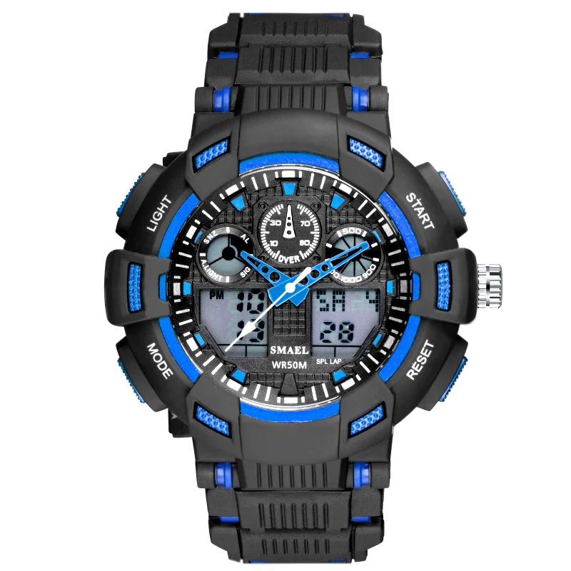 SMAEL 1366 automatic relogio big dial casual leisure sports digital lights men wrist hand watch for boys teenagers wholesale