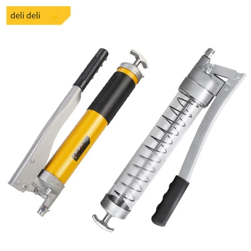 DL471600T Tools Labor-saving heavy duty grease gun transparent tube large capacity manual double plug oil injector car butter