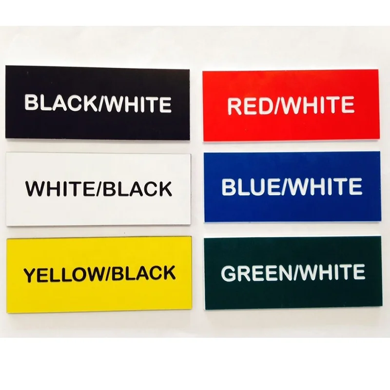 Custom ABS acrylic sticker traffolyte label name plate two color layers ABS sheet printing dual layers sheet