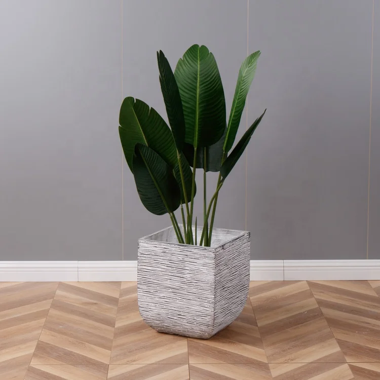 2024 Wholesale Giant Modern Decoration Fiberglass Vase Garden Planters Handmade for Plant